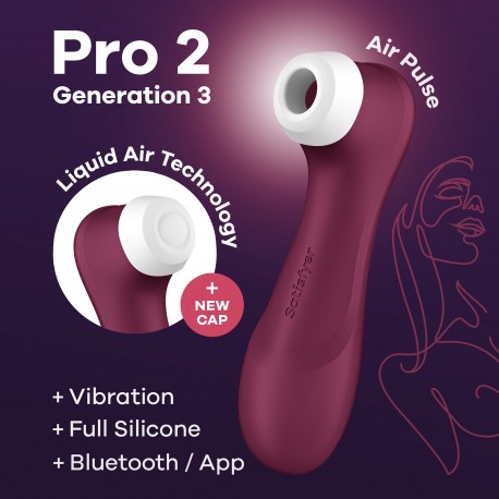 SATISFYER PRO 2 GEN 3 WITH CONNECT APP WINE RED