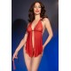 CHEMISE DE NUIT ET STRING CR-4695 ROUGE CHILIROSE