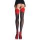 THIGH HIGHS WITH RED BACK SEAM AND CUBAN HEEL