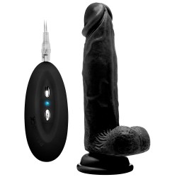 VIBRADOR REALISTA CON TESTÍCULOS REALROCK 8” NEGRO