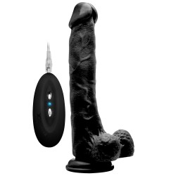 VIBRADOR REALISTA CON TESTÍCULOS REALROCK 10” NEGRO