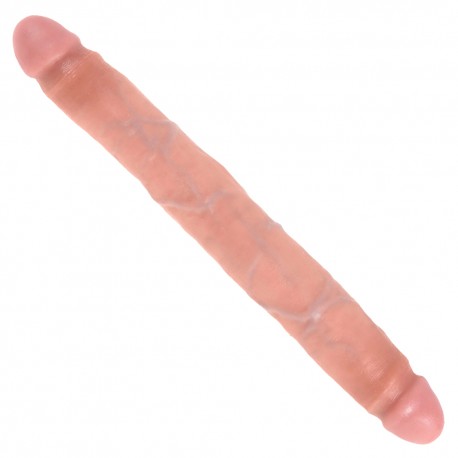 PENE DOBLE REALISTA SLIM DOUBLE DILDO KING COCK 12” BLANCO