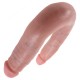 DILDO DUPLO REALÍSTICO SMALL DOUBLE TROUBLE KING COCK BRANCO