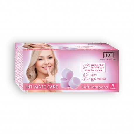 CAIXA COM 5 TAMPÕES HOT INTIMATE CARE SOFT TAMPONES