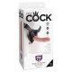 KING COCK 8” REALISTIC STRAP-ON WHITE